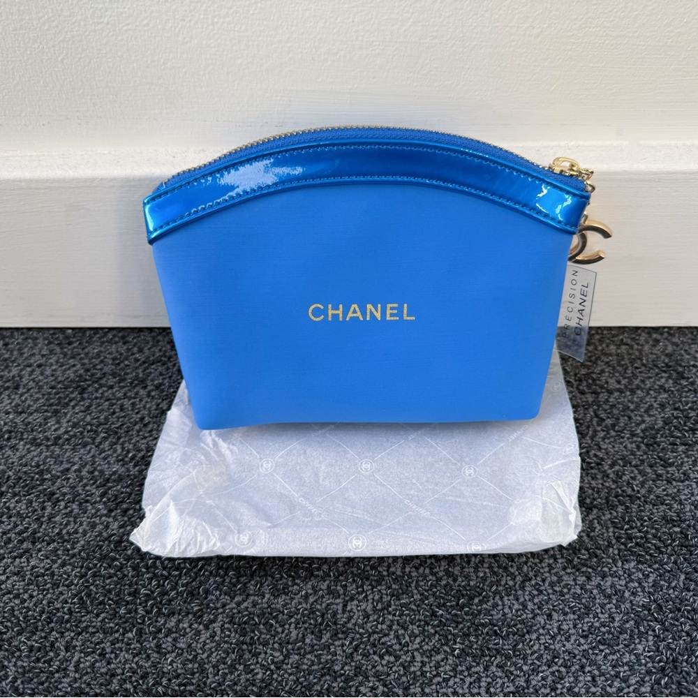 Rare Chanel Beauty Precision Blue Bag Makeup Pouch